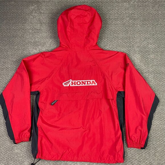 Honda Red Riders Club Anorak Windbreaker Jacket Men's Medium EZEM  System Hooded - Picture 6 of 16